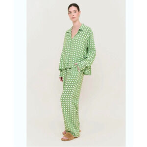 Green Floral Women's Pajama Set